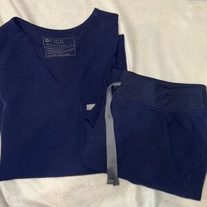 Figs Navy Blue Scrub Set